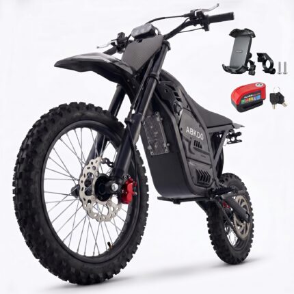 ABKDO 4000W Peak Electric Bicycle with Front Suspension 48V 23AH Battery 14"Inch Tires 45 MPH Speed 40 Miles Range for Snow Mountain Road Riding